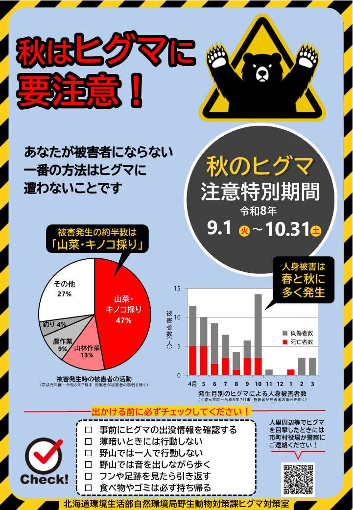 R8秋のヒグマ注意期間_ポスター R8秋のヒグマ注意期間_ポスター