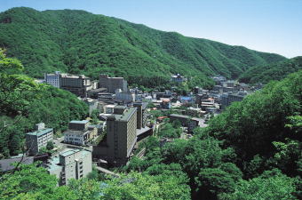 登別温泉街の様子